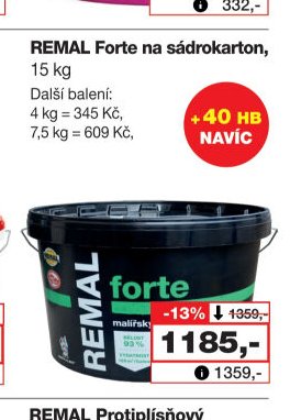 REMAL Forte na sádrokarton, 15 kg