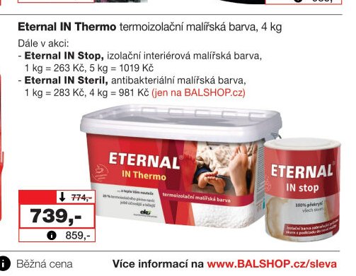 Eternal IN Thermo termoizolační malířská barva, 4 kg