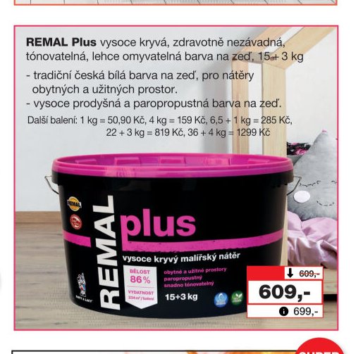 REMAL Plus vysoce kryvá malířská barva
