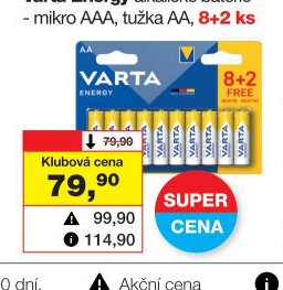 Varta Energy alkalické baterie