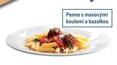 Penne s masovými koulemi a bazalkou