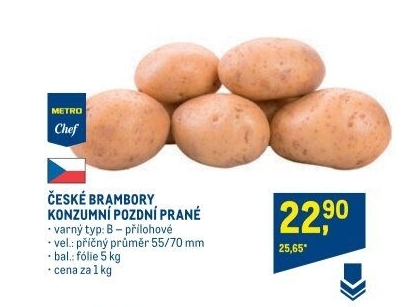 Brambory konzumní pozdní Metro Chef