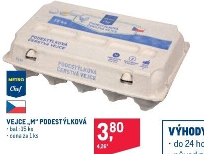 Vejce z podestýlky M Metro Chef