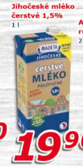 Mléko čerstvé lahodné Jihočeské Madeta - 1,5% polotučné