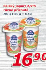 Ochucený jogurt selský Mlékárna Kunín