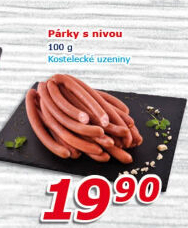 Párky s nivou Kostelecké uzeniny