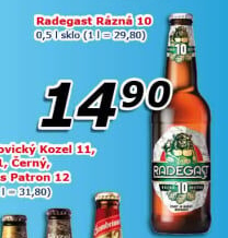 Pivo světlé výčepní Rázná 10° Radegast