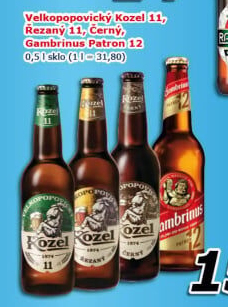 Pivo světlý ležák 11° Medium Velkopopovický Kozel