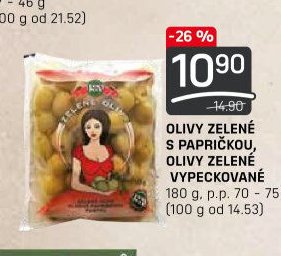 Olivy zelené s papričkou