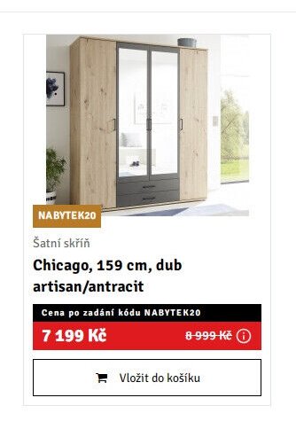 Šatní skříň Chicago, 159 cm, dub artisan/antracit - ASKO akcniletaky.com