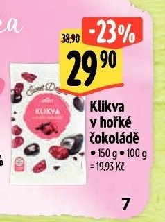 Klikva v hořké čokoládě