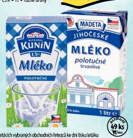 Jihočeské mléko polotučné trvanlivé