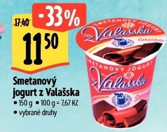 Jogurt smetanový ochucený z Valašska Mlékárna Valašské Meziříčí