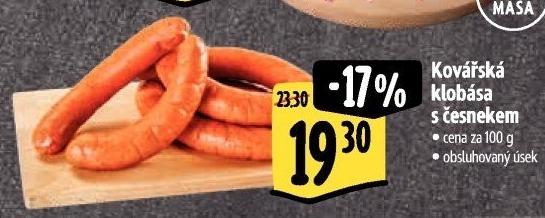 Klobása kovářská s česnekem