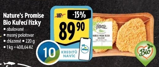 Kuřecí řízky obalované bio Nature'