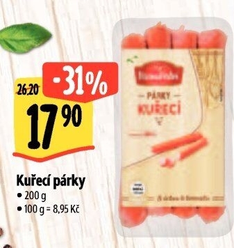 Párky kuřecí Albertovo uzenářství