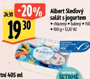 Salát sleďový s jogurtem Albert