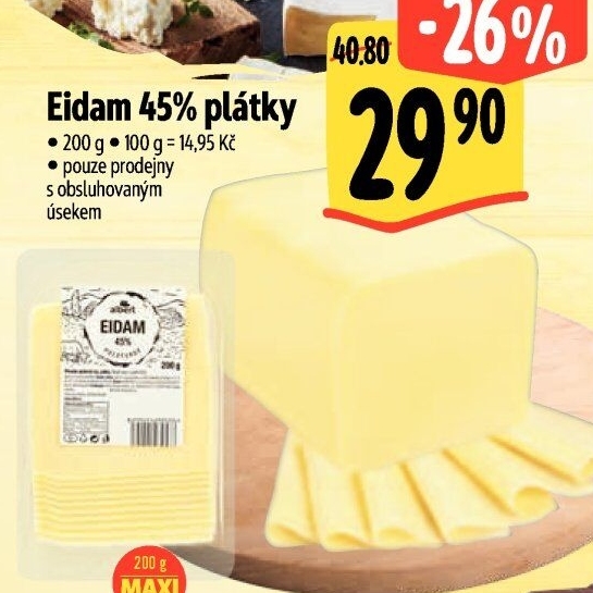 Sýr Eidam 45% Albert