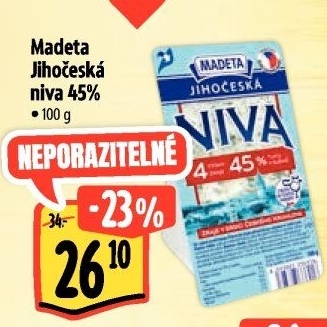 Sýr Niva Jihočeská 45% Madeta