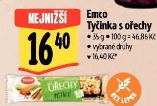 Tyčinka s ořechy Emco