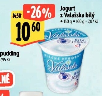 Bílý jogurt z Valašska Mlékárna Valašské Meziříčí