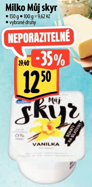 Dezert zakysaný ochucený Můj Skyr 0% Milko