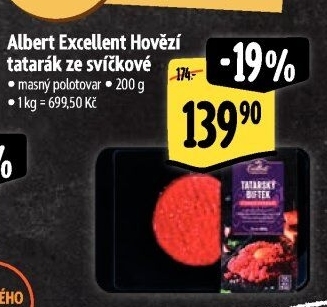 Hovězí tatarák ze svíčkové Albert Excellent