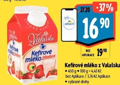 Kefírové mléko ochucené Mlékárna Valašské Meziříčí