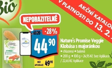 Klobása s majoránkou Veggie Nature'