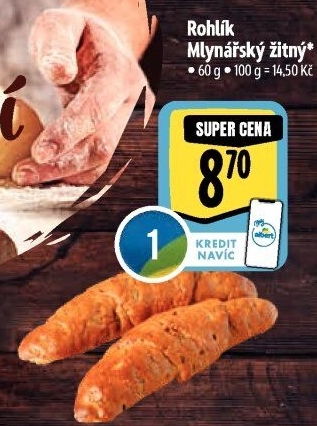 Rohlík Mlynářský žitný Albert