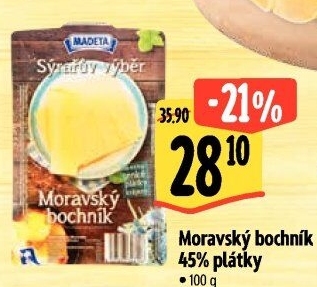 Sýr Moravský bochník 45% Sýrařův výběr Madeta