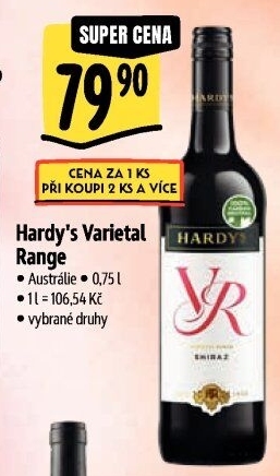 Vína Varietel Range Hardys