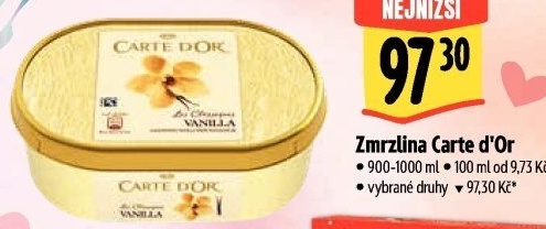 Zmrzlina ve vaničce Carte D'