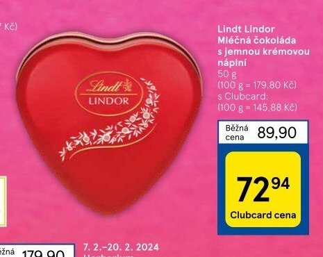 Lindt Lindor Mléčná čokoláda