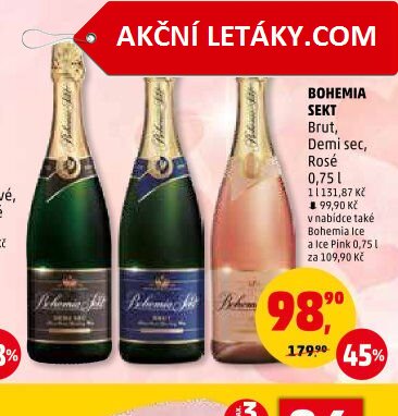 BOHEMIA SEKT Brut, Demi sec, Rosé 0,75 l