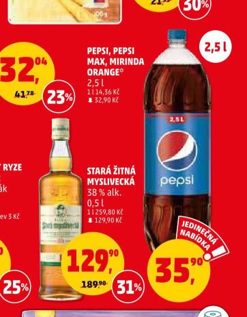 PEPSI, PEPSI MAX, MIRINDA ORANGE 2,5 l