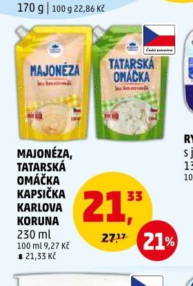 Majonéza, Tatarská omáčka Kapsička Karlova Koruna
