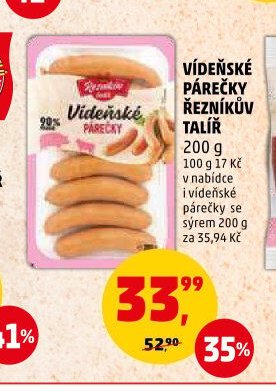 VÍDEŇSKÉ PÁREČKY ŘEZNÍKŮV TALÍŘ