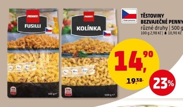 TĚSTOVINY BEZVAJEČNÉ PENNY