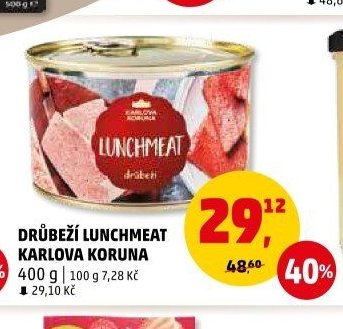 DRŮBEŽÍ LUNCHMEAT KARLOVA KORUNA