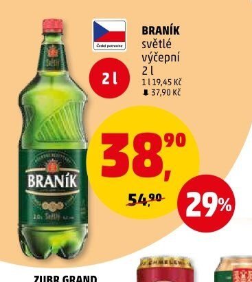Braník světlé výčepní 2 l