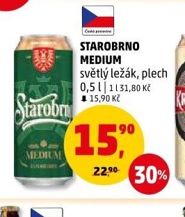 Starobrno Medium světlý ležák plech 0,5 l