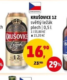 Krušovice 12 světlý ležák plech 0,5 l