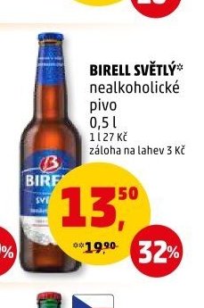 Birell světlý nealkoholické pivo 0,5 l