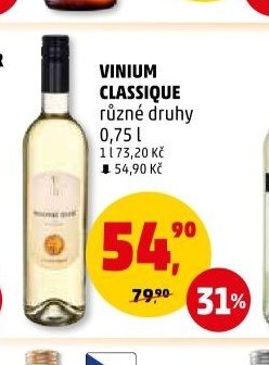 Vinium Classique různé druhy 0,75 l