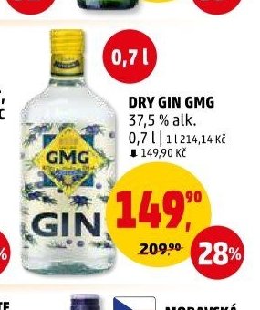 Dry Gin GMG 37,5 % alk. 0,7 l