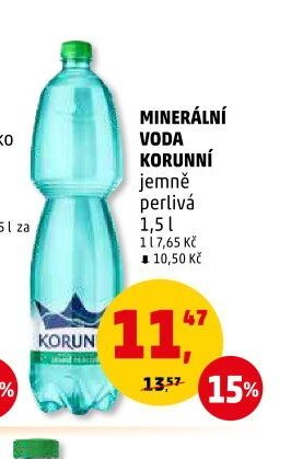 MINERÁLNÍ VODA KORUNNÍ jemně perlivá