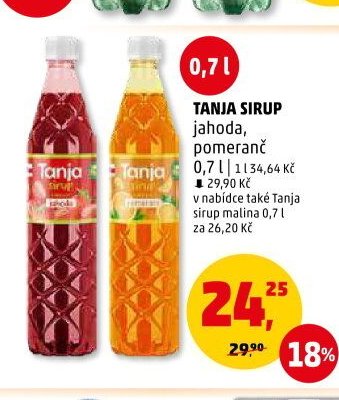 TANJA SIRUP jahoda, pomeranč