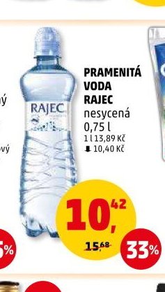 PRAMENITÁ VODA RAJEC nesycená