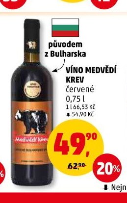 VÍNO MEDVĚDÍ KREV červené